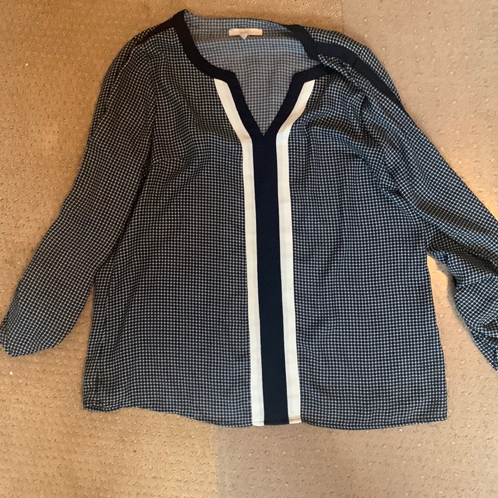Blue and white blouse size large